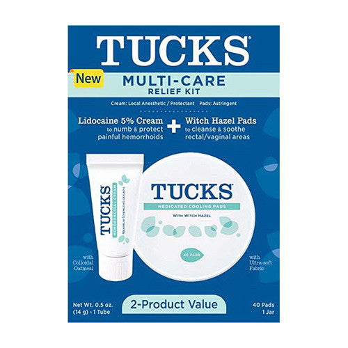 Tucks Multi Care Relief Kit Lidocaine 5% Cream and Medicated Cooling Pads, 1 Ea